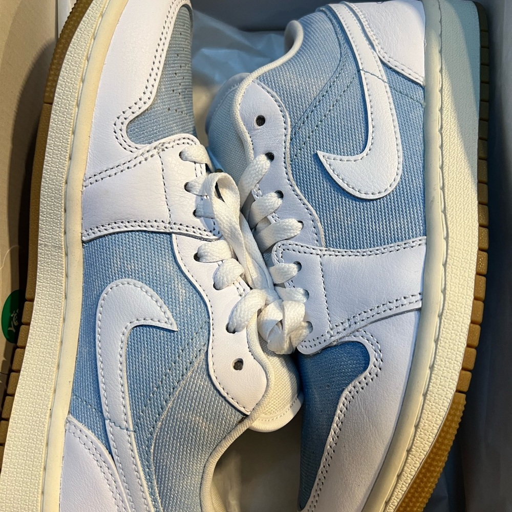 Nike Low Top Sneakers in Light Blue and White with Gum Outsole